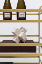 Escultura Geométrica de Travertino